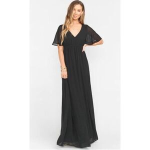 Show Me Your Mumu Emily Empire Maxi Dress Sz Medium in Black Formal NEW